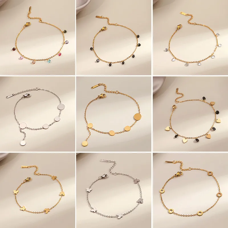 Wholesale PVD Coated Flower Stainless Steel Sweet Waterproof Non Tarnish Bracelets