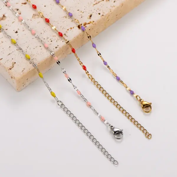 304 Stainless Steel Geometric PVD Coated 18K Real Gold Plated Vacation Simple Style Anklet