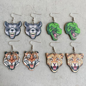 Wholesale Fun Animal Wooden Earrings