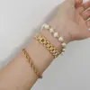 Wholesale Retro Geometric 304 Stainless Steel Chain-free Bracelets In Bulk