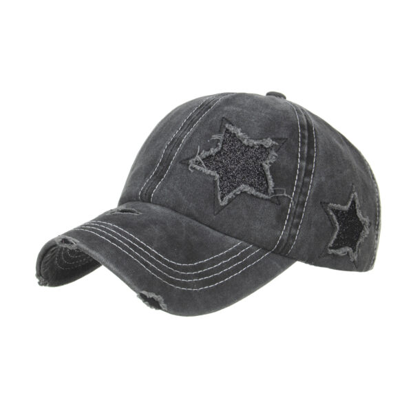 Wholesale Spring and Summer New Washed Five-pointed Star Ponytail Baseball Cap Cap Sun Hat Sun Hat B812