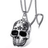 Wholesale 2023 European and American domineering stars skull necklace men's titanium steel personality ghost pendant punk stainless steel accessories