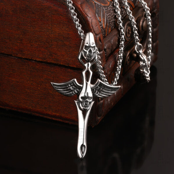 oly-9896d9ad0e1625168f9e6b3f8b743832 Wholesale Temu creative angel and devil necklace men's retro fashion jewelry sply