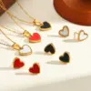 Wholesale Elegant Vintage Heart Shell Necklace Earring Jewelry Set Stainless Steel Gold Plated Cable Chain Classic Style For Women