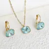 Wholesale Vacuum Plating Real Gold Plated 18K Gold Square 304 Stainless Steel Simple Style Shiny Waterproof Non Tarnish Jewelry Set