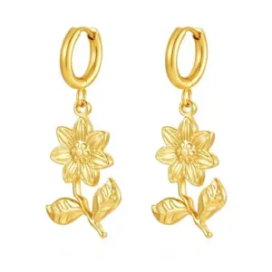 Gold Flower Ear Clips MS-685