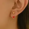 Wholesale 1 Pair Sweet Simple Style Heart Shape Enamel 201 Stainless Steel Ear Studs