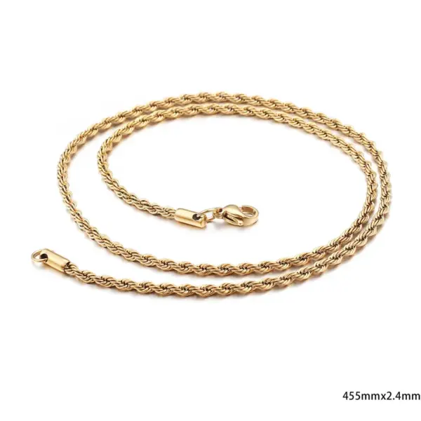 Wholesale PVD Coated 18K Gold Plated Geometric Titanium Steel Fashion Waterproof Non Tarnish Necklace