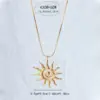 PVD Coated Real Gold Plated 14K Gold Sun Devil's Eye Heart Shape 304 Stainless Steel Simple Style Waterproof Non Tarnish 304 Stainless Steel Pendant Necklace