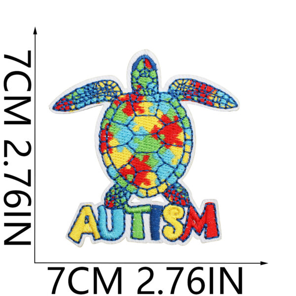Wholesale Autism Consciousness Theme Embroidery Cloth Sticker Bag Dress Up Patch Color Puzzle Computer Embroidery Label Ironing Chapter