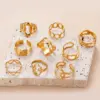 Wholesale PVD Coated Human Face Heart Shape 304 Stainless Steel Retro Classic Style Waterproof Non Tarnish Open Ring
