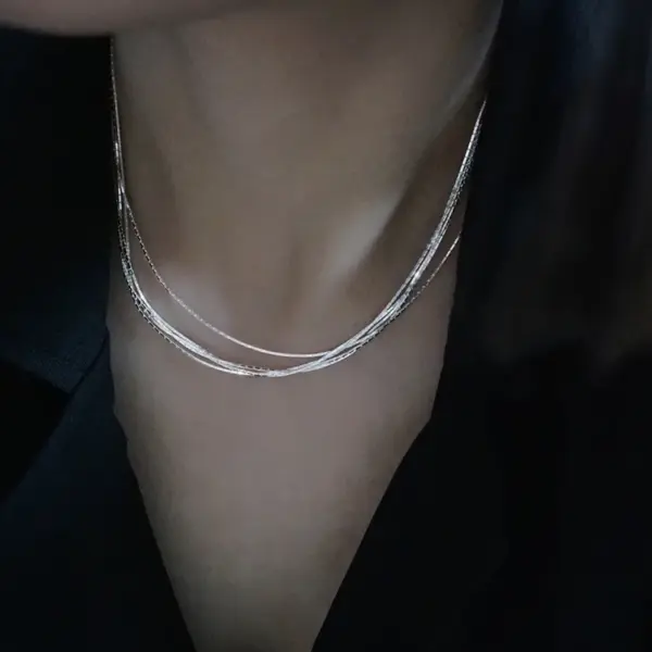 Wholesale PVD Coated Real Gold Plated 18K Gold Solid Color 304 Stainless Steel Classic Style Waterproof Non Tarnish 304 Stainless Steel Necklace