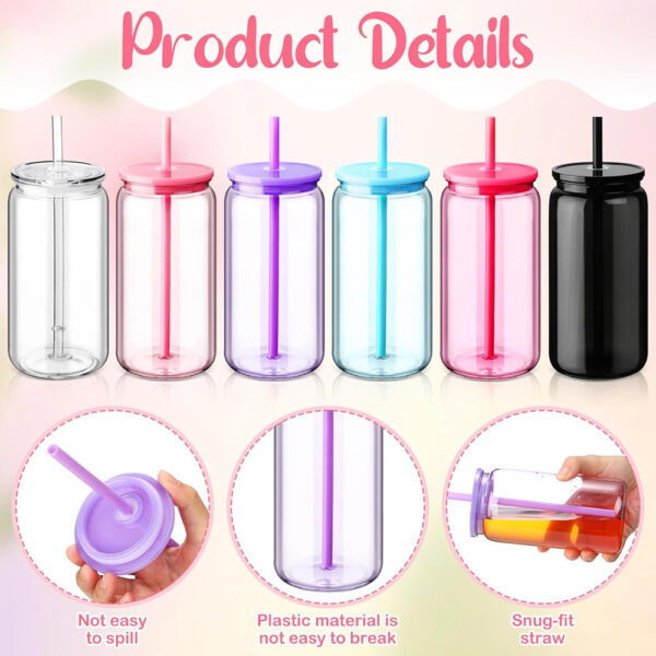 Wholesale High color value 16oz plastic pipette cup single layer transparent color mason cup cola cup cross-border exclusive