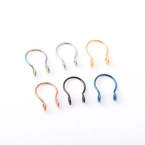 Fashion Geometric Stainless Steel Plating No Inlaid Nose Ring Nose Pin