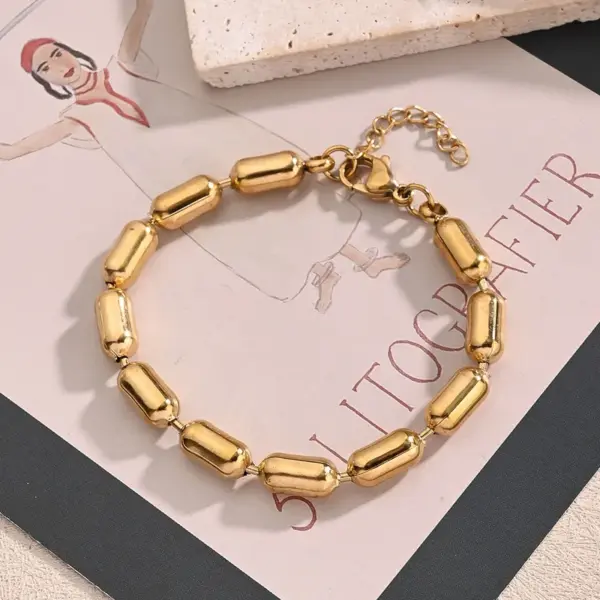 Wholesale Casual Modern Style Simple Style Round Solid Color 304 Stainless Steel Ball Chain Bracelets In Bulk