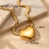 Wholesale PVD Coated Heart Shape 304 Stainless Steel Simple Style Waterproof Non Tarnish Rings Earrings Necklace