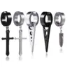 Wholesale Hexagram Stainless Steel Hip-Hop Punk Drop Earrings Ear Cuffs Earrings