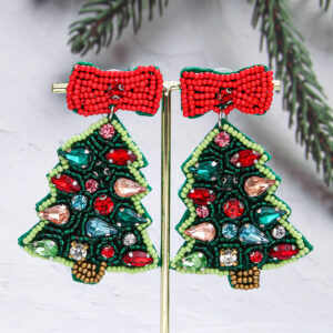 1 pair of green christmas tree bows