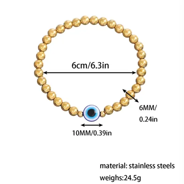 Classic Style Devil's Eye 304 Stainless Steel Bracelets In Bulk