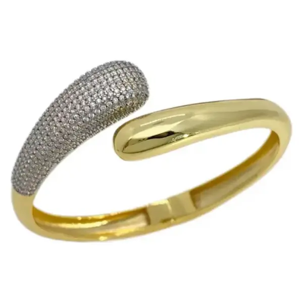 Wholesale Jewelry IG Style Water Droplets Copper Zircon 18K Gold Plated Mixed Metal Plating Inlay Rings Bracelets