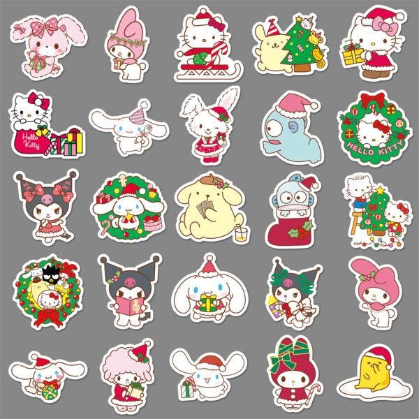 Wholesale 50pcs/pack Christmas cat Stickers Cartoon Cute Decorative Stickers OLY Exclusive