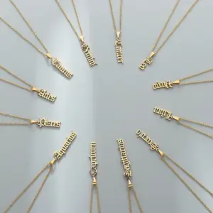 Wholesale Jewelry Fashion Letter 304 Stainless Steel Gold Plated Plating Stainless Steel Necklaces