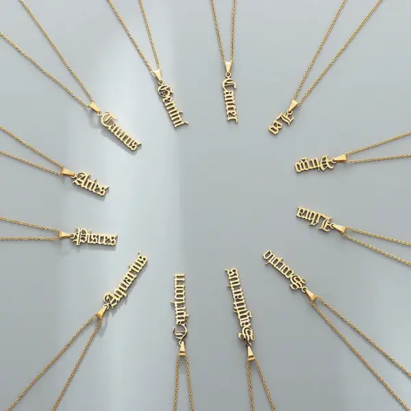 Wholesale Jewelry Fashion Letter 304 Stainless Steel Gold Plated Plating Stainless Steel Necklaces