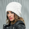 Wholesale Diamond check soft chunky wool knit hat