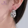 Wholesale 1 Pair Elegant Vintage Style XUPING Geometric Hollow Out Inlay 304 Stainless Steel Artificial Pearls 18K Gold Plated Raw Steel Ear Studs