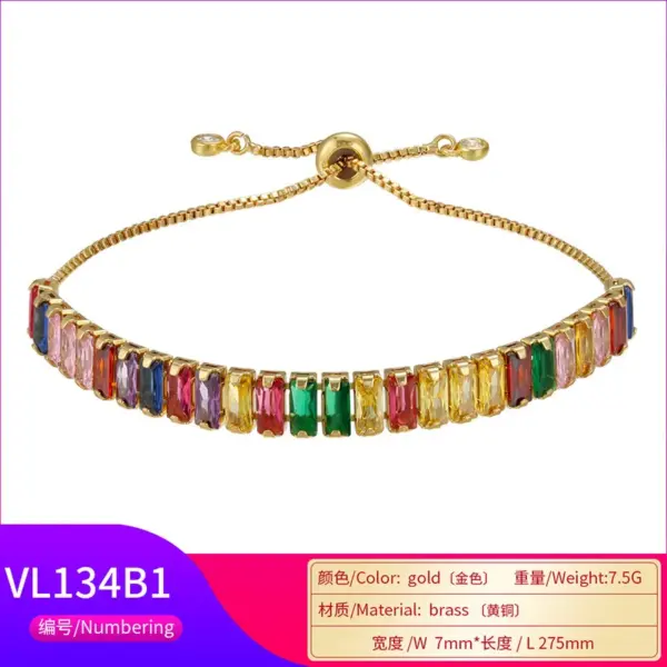 Wholesale Fashion Geometric Copper Artificial Gemstones Bracelets