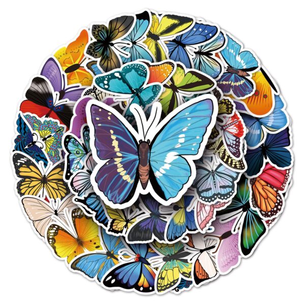 Wholesale 58 Cartoon Color Butterfly Personality Insect Luggage Motorcycle Laptop Car Decoration Stickers