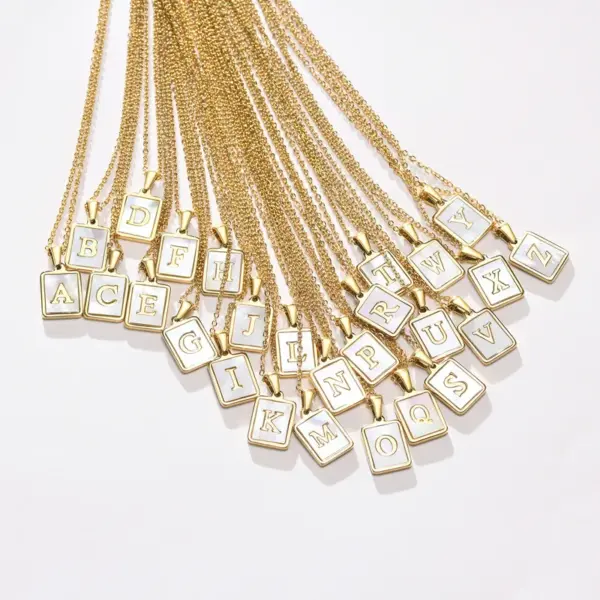 Wholesale Jewelry Modern Style Geometric Letter 201 Stainless Steel Plating Stainless Steel Necklaces