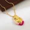 Wholesale Fashion Heart Shape Copper Plating 18k Gold Plated Pendant Necklace