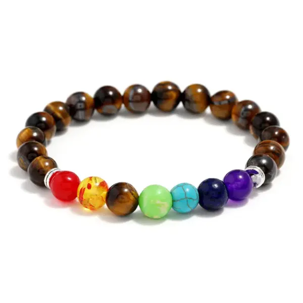 Wholesale Simple Style Geometric Tiger Eye No Inlaid Beaded Chain Bracelets In Bulk