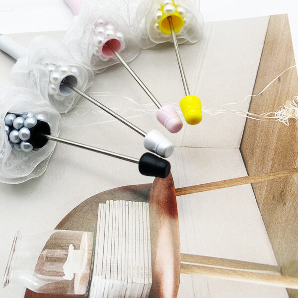 Wholesale DIY heavy industry beaded pen mesh pearl beaded ballpoint pen dream girl heart white mesh gift pen