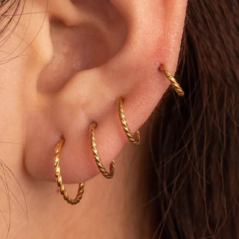 Wholesale 316 Stainless Steel Round Simple Style Earrings For Women's