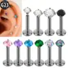 Wholesale 1 Piece Lip Rings Formal Sweet Simple Style Round Titanium Alloy Polishing Zircon Ear Cartilage Rings & Studs