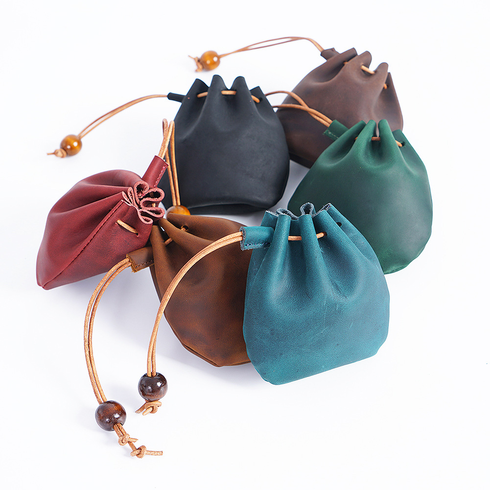 Wholesale Mini vintage genuine top-grain cowhide cute small coin purse