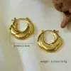 Electroplating 18K Gold Golden Plated Irregular 304 Stainless Steel Simple Style Hoop Earrings