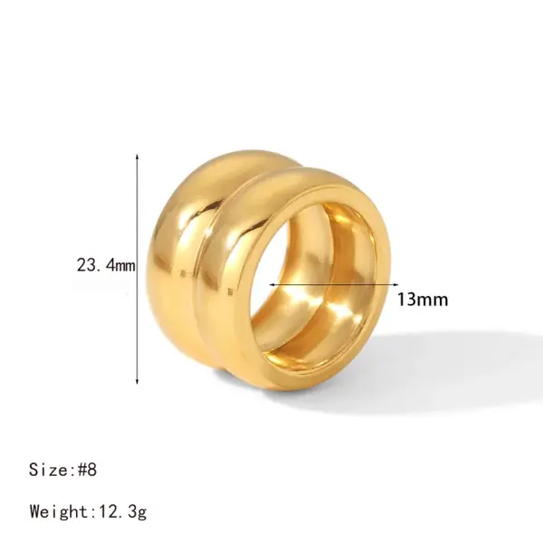 Wholesale 304 Stainless Steel 18K Gold Plated IG Style Simple Style Commute Plating Solid Color Rings