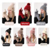 Wholesale Women's knitted hat winter cold-proof double-layer scarf outdoor warm knitted hat scarf gloves three-piece set