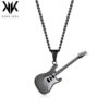 Wholesale Cross-border European and American Titanium Steel Guitar Pendant Music Fashion Men's Metal Musical Instrument Necklace Gender-free Personalized First Jewelry