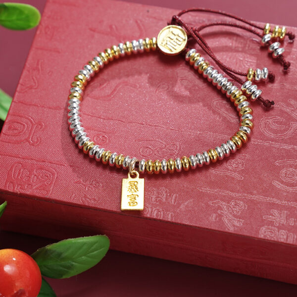 oly-9913beb325d6abd95423fd32f5370e07 Wholesale Gold and sier mixed immediately get rich scenic area braided bracelet