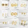 Wholesale 304 Stainless Steel Geometric PVD Coated Glass Real Gold Plated Real Gold Plated Casual Simple Style Waterproof Non Tarnish Ear Studs