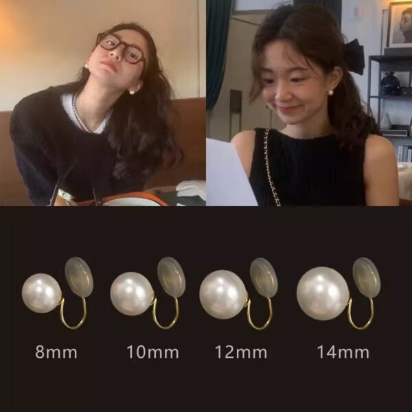 Wholesale French Mosquito Coil Disc Pearl Ear Clip for Women Without Pierced Ears High-End Retro Earrings 925 Sterling Silver Small Light Bulb Ear Bone Clip