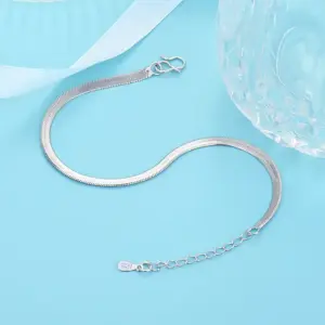 Flat Snake Bracelet [White Gold Color]]