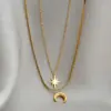 Wholesale Fashion Star Moon Titanium Steel Necklace 1 Piece