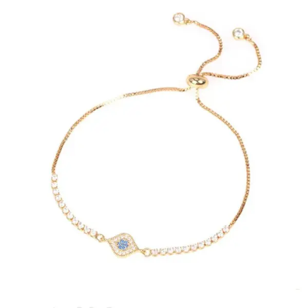 Wholesale Jewelry Fashion Geometric Copper Artificial Gemstones Diamond Bracelets