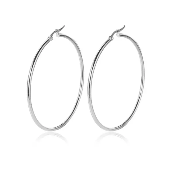 Wholesale 1 Pair Fashion Solid Color Stainless Steel Hoop Earrings