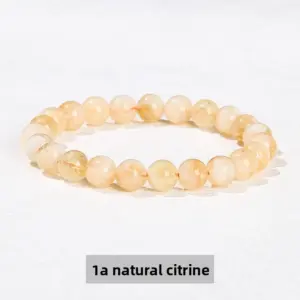 1A Natural Yellow Citrine Bracelet / Diameter 10.1-10.8mm (about 17-19 Pieces)